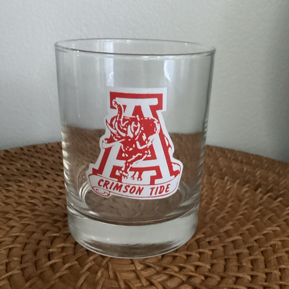 ALABAMA CRIMSON TIDE glass tumbler 12 oz NWOT NCAA University of Alabama